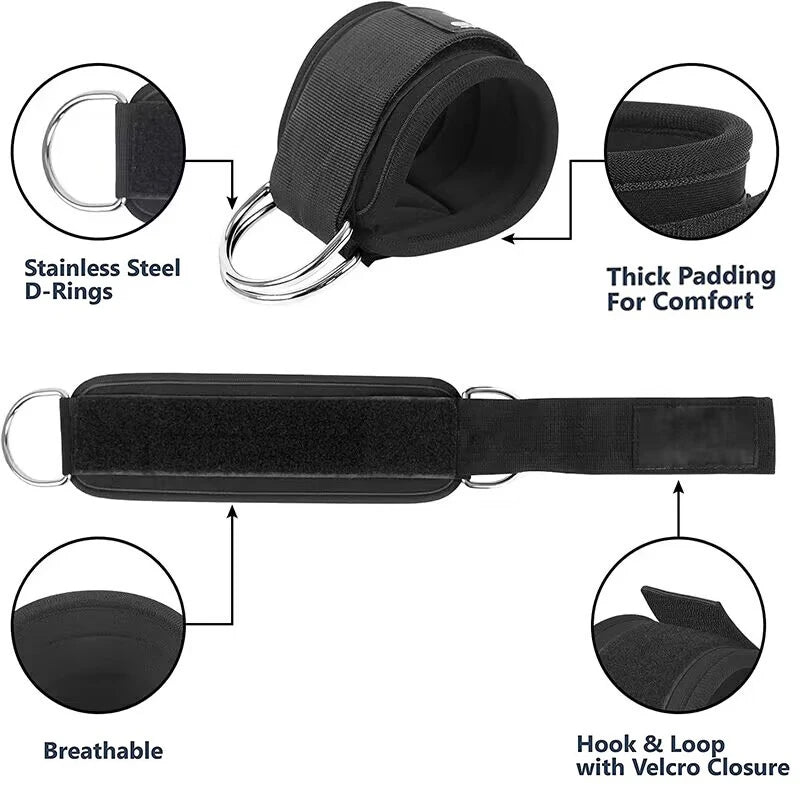 Ankle Straps for Resistance Bands — Fitness Set for Gym, Yoga & Home Workouts | Men & Women