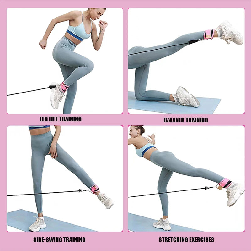 Ankle Straps for Resistance Bands — Fitness Set for Gym, Yoga & Home Workouts | Men & Women