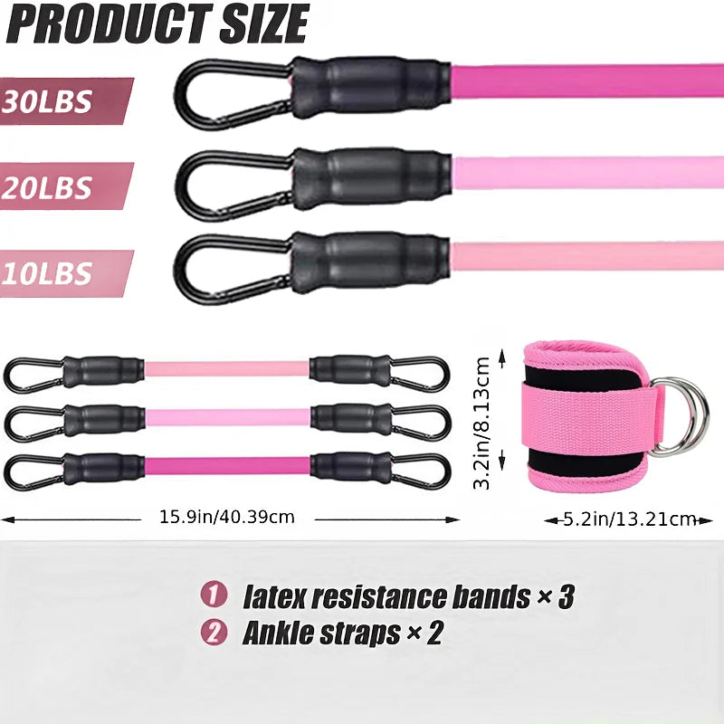 Ankle Straps for Resistance Bands — Fitness Set for Gym, Yoga & Home Workouts | Men & Women