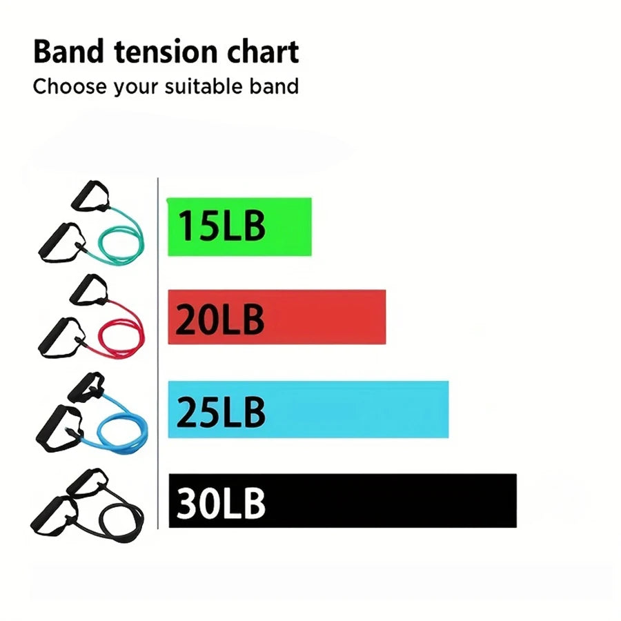 Resistance Bands with Handles — 4 Resistance Levels for Full Body Strength Training | Home Gym, Yoga & Pilates