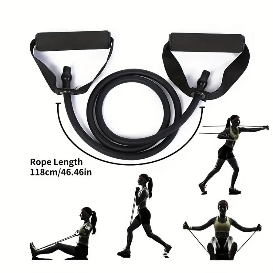 Resistance Bands with Handles — 4 Resistance Levels for Full Body Strength Training | Home Gym, Yoga & Pilates