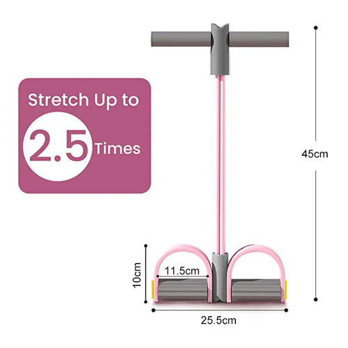 4-Tube Resistance Band Pedal Puller — Full Body Strength Training for Arms, Waist, Abs & Legs | Home & Gym